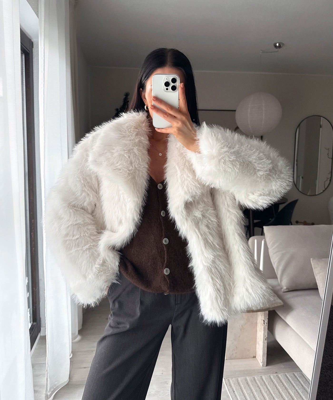 Felljacke Romina Weiß