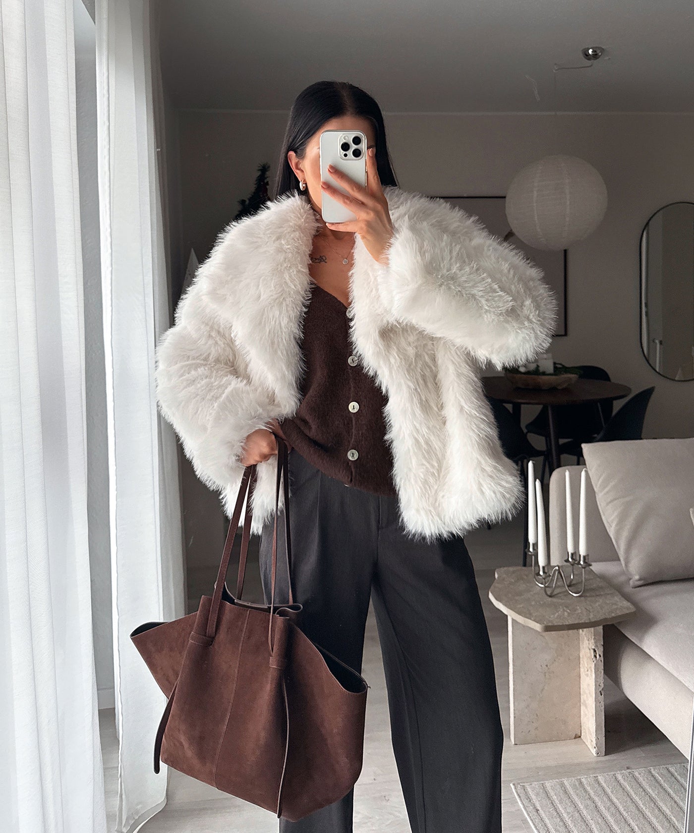 Felljacke Romina Weiß