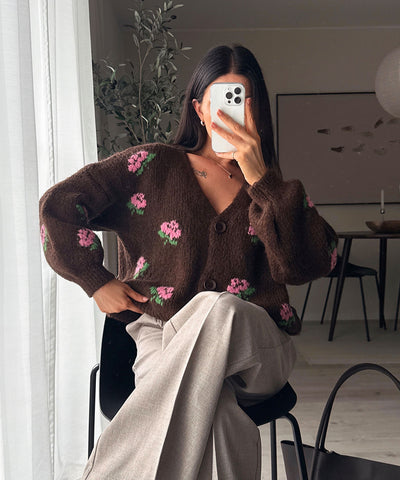 Cardigan Rose Dunkelbraun