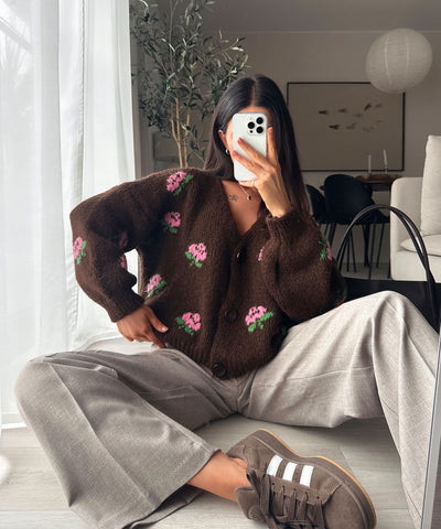 Cardigan Rose Dunkelbraun