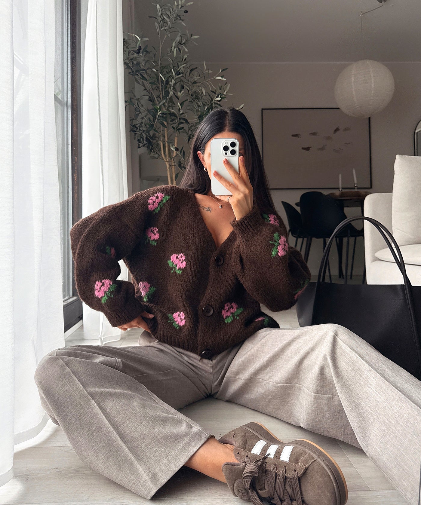 Cardigan Rose Dunkelbraun