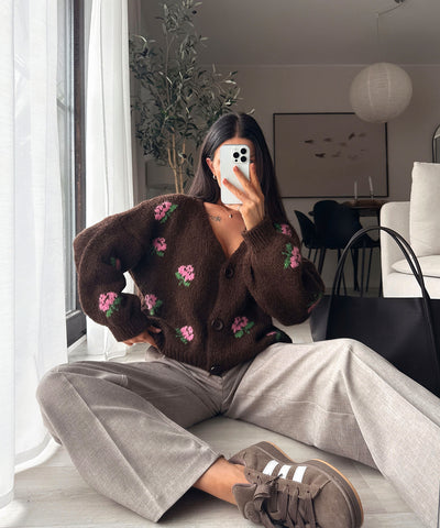 Cardigan Rose Dunkelbraun