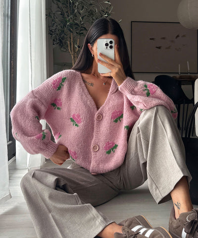 Cardigan Rose Rosa