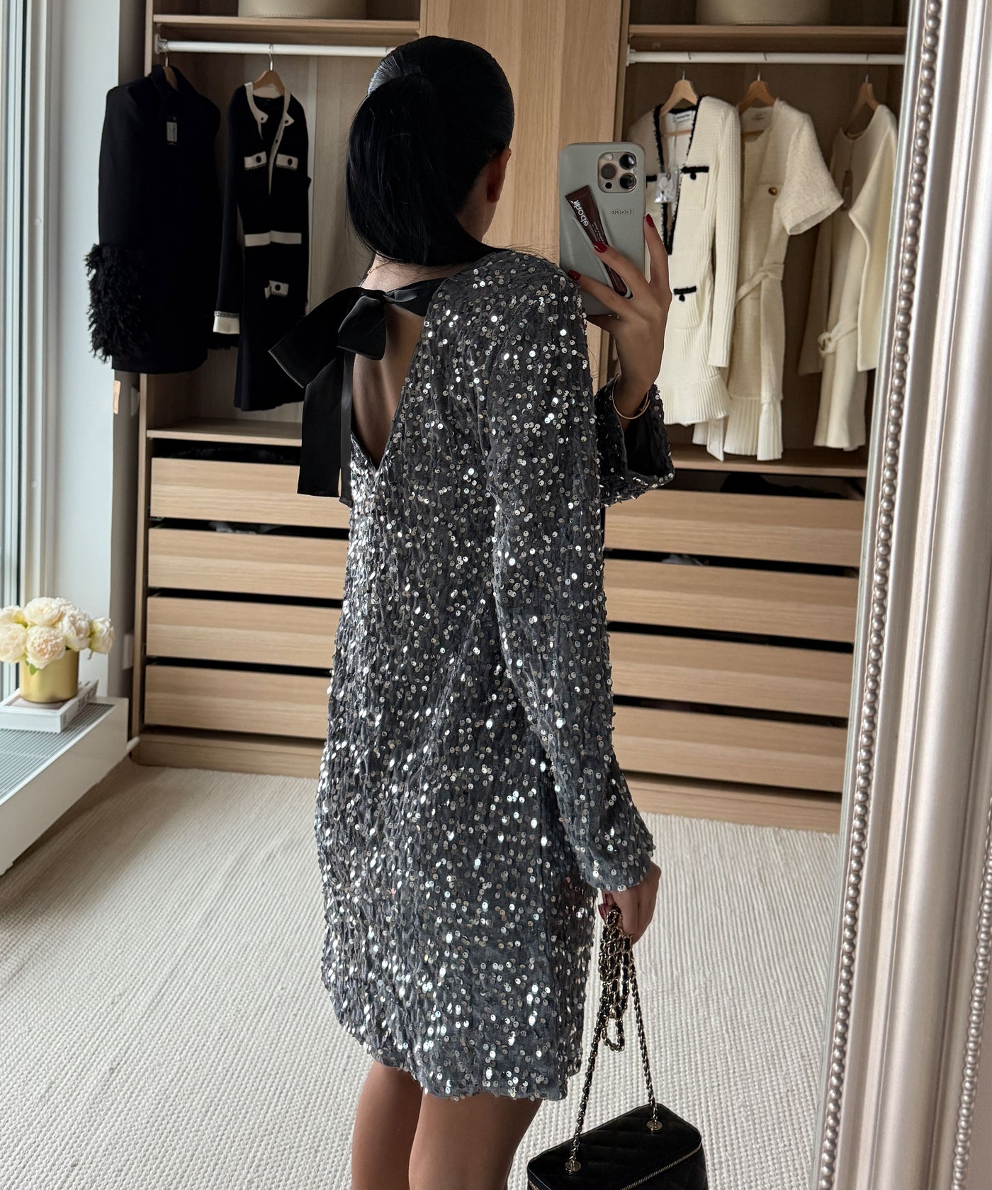 Pailletten Kleid Nessa Silber Ladypolitan ♡