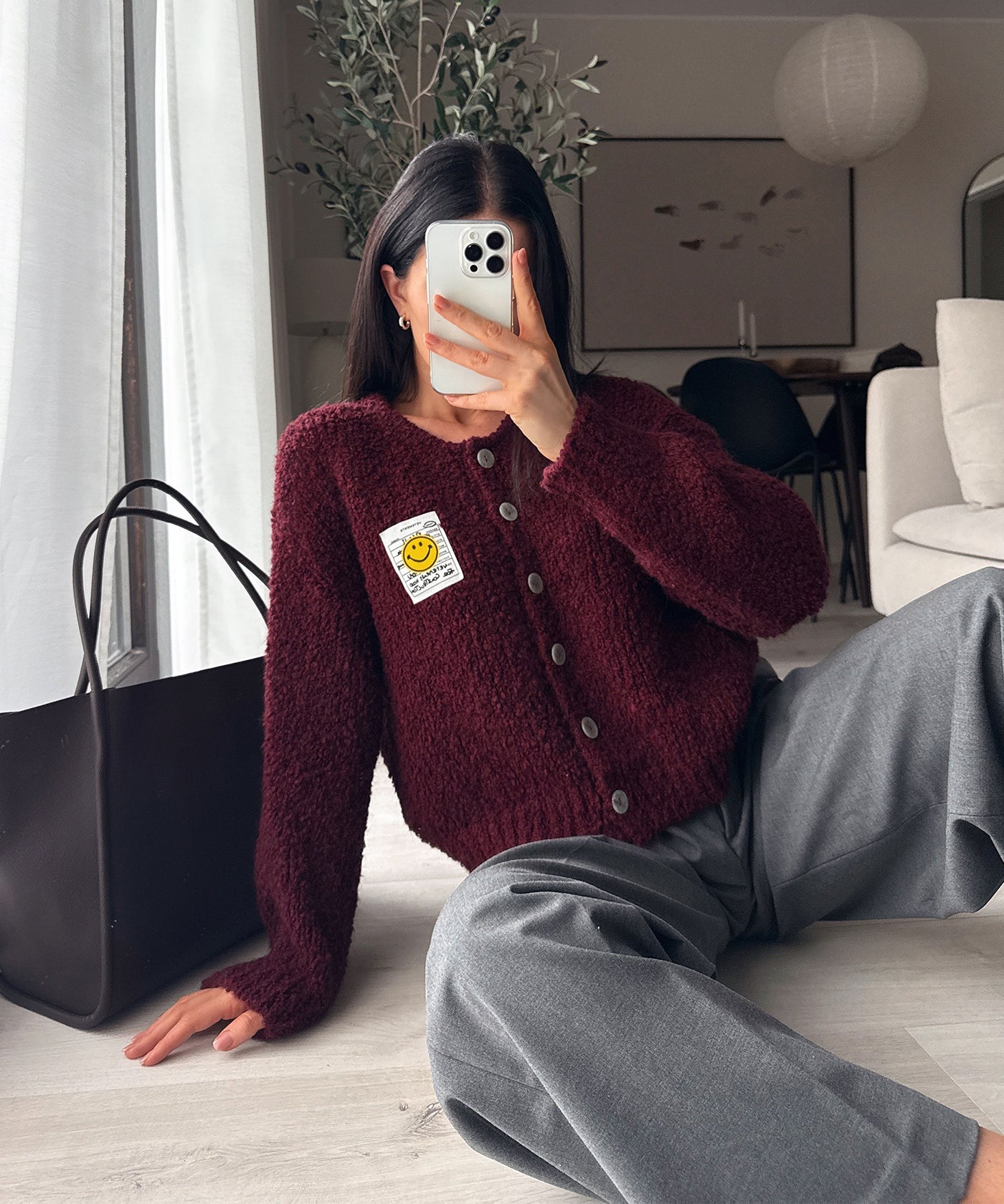 Boucle Cardigan Lalya Weinrot Ladypolitan ♡