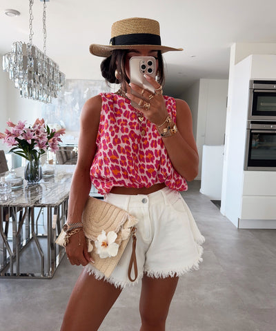 Musselin Top Sofie Leo Pink Ladypolitan ♡