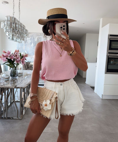 Musselin Top Sofie Hellpink Ladypolitan ♡