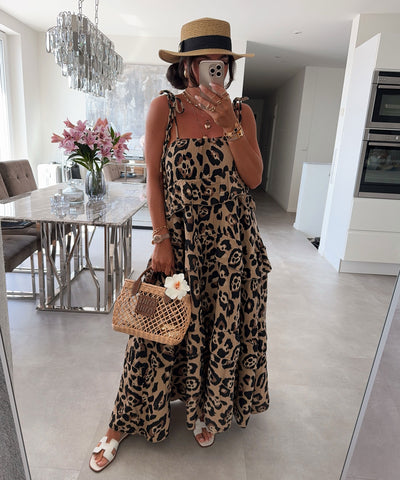 Musselin Maxi Kleid Aradi Large Leo Ladypolitan ♡