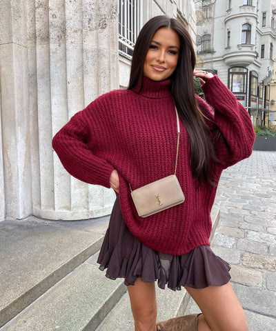 Rollkragen Pullover Tanny Weinrot Ladypolitan ♡