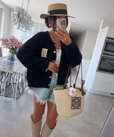 Boucle Cardigan Lalya Schwarz Ladypolitan ♡