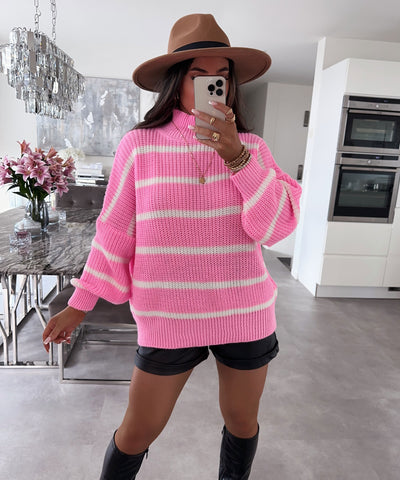 Strick Pullover Carter Pink  Ladypolitan - Fashion Onlineshop für Damen   