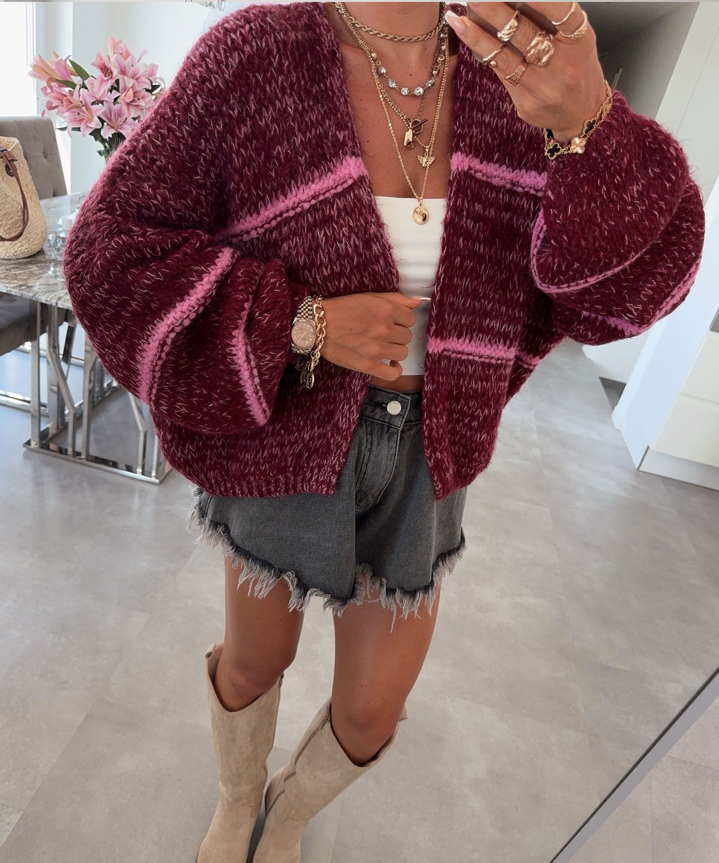Strickjacke Fay Weinrot Ladypolitan ♡
