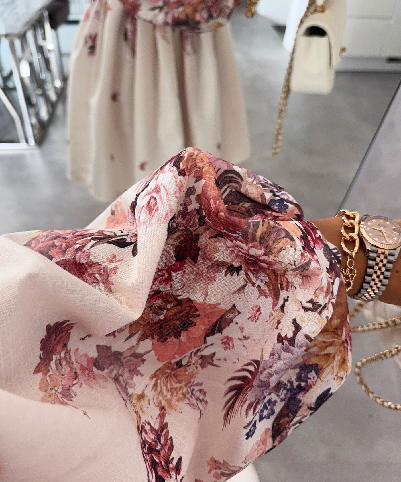 Kleid Nekia Blume Beige Ladypolitan ♡