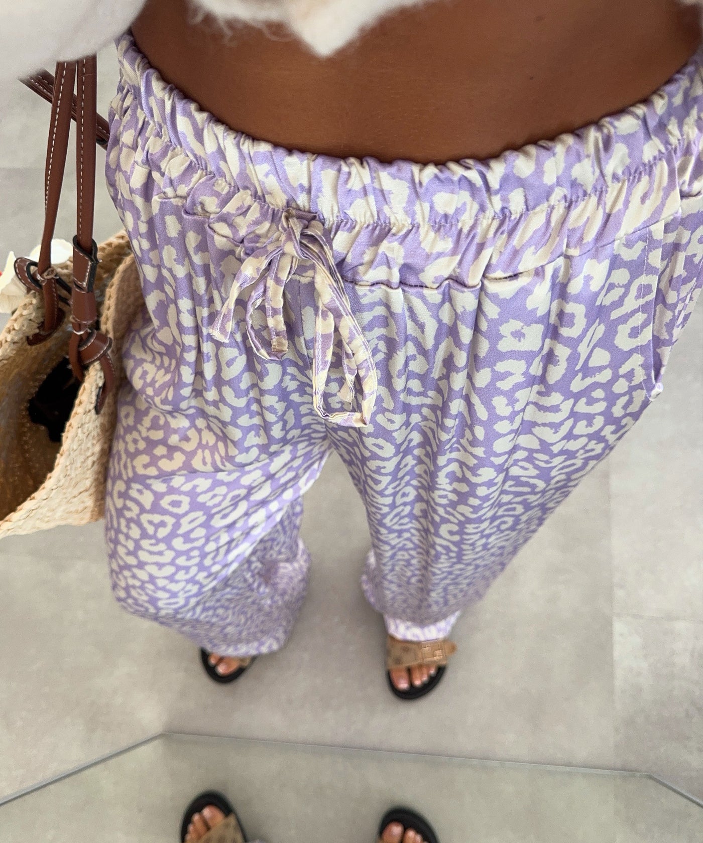 Satin Hose Leo Print Lila Ladypolitan ♡