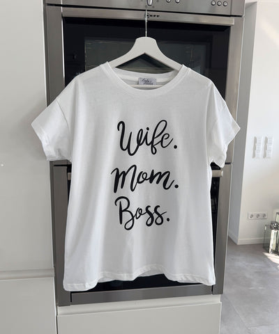 T-Shirt Wife Weiß Ladypolitan - Fashion Onlineshop für Damen