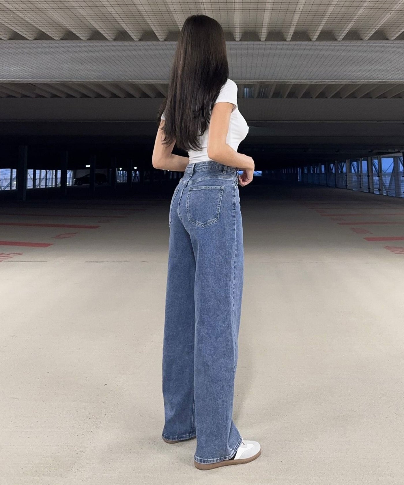 Stretch Straight Leg Jeans Galia Blau Ladypolitan ♡