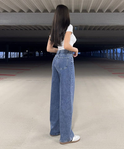 Stretch Straight Leg Jeans Galia Blau Ladypolitan ♡
