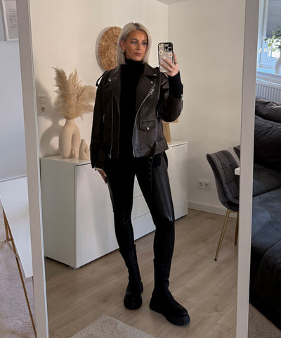 Lederjacke Valea Dunkelbraun Ladypolitan ♡