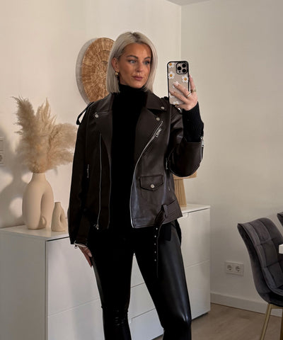 Lederjacke Valea Dunkelbraun Ladypolitan ♡