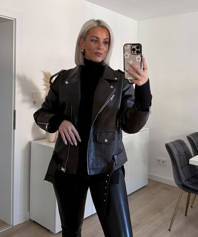 Lederjacke Valea Dunkelbraun Ladypolitan ♡