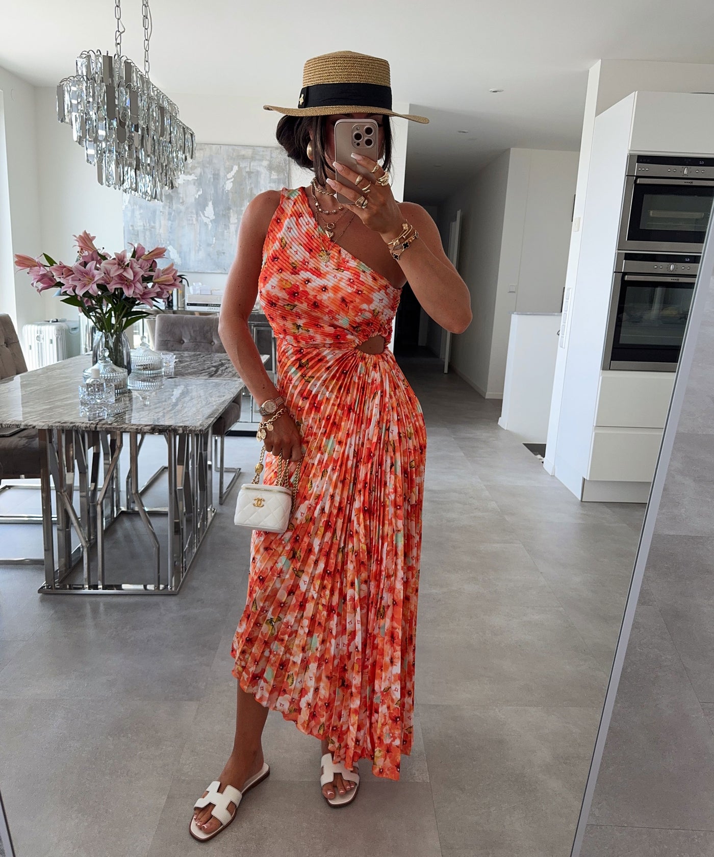 Kleid Zoraya Blume Orange Ladypolitan ♡