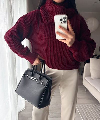 Rollkragen Pullover Yeni Weinrot Ladypolitan ♡