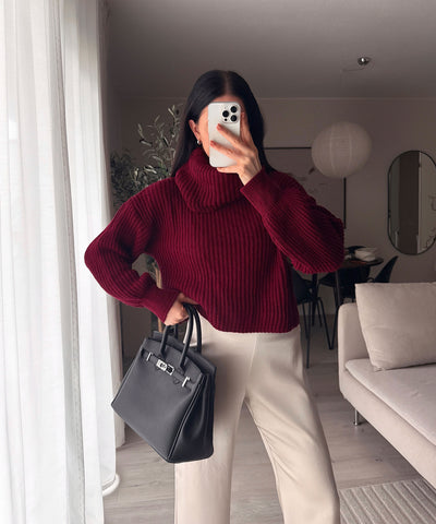 Rollkragen Pullover Yeni Weinrot Ladypolitan ♡