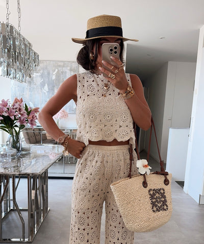 Häkel Oberteil Trisha Beige Ladypolitan ♡