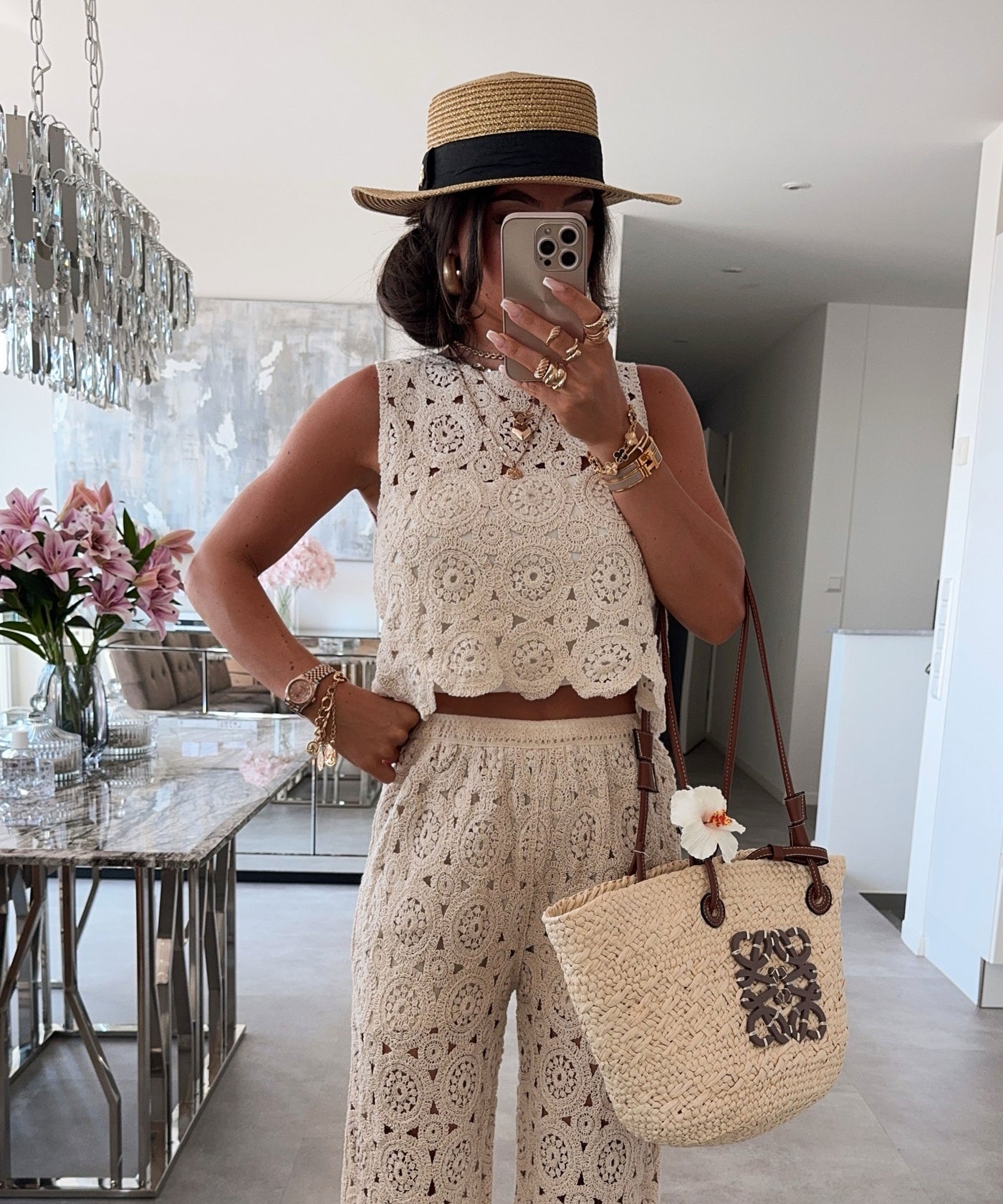 Häkel Hose Trisha Beige