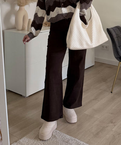 Wide Leg Stretch Jeans Zasu Dunkelbraun Ladypolitan ♡