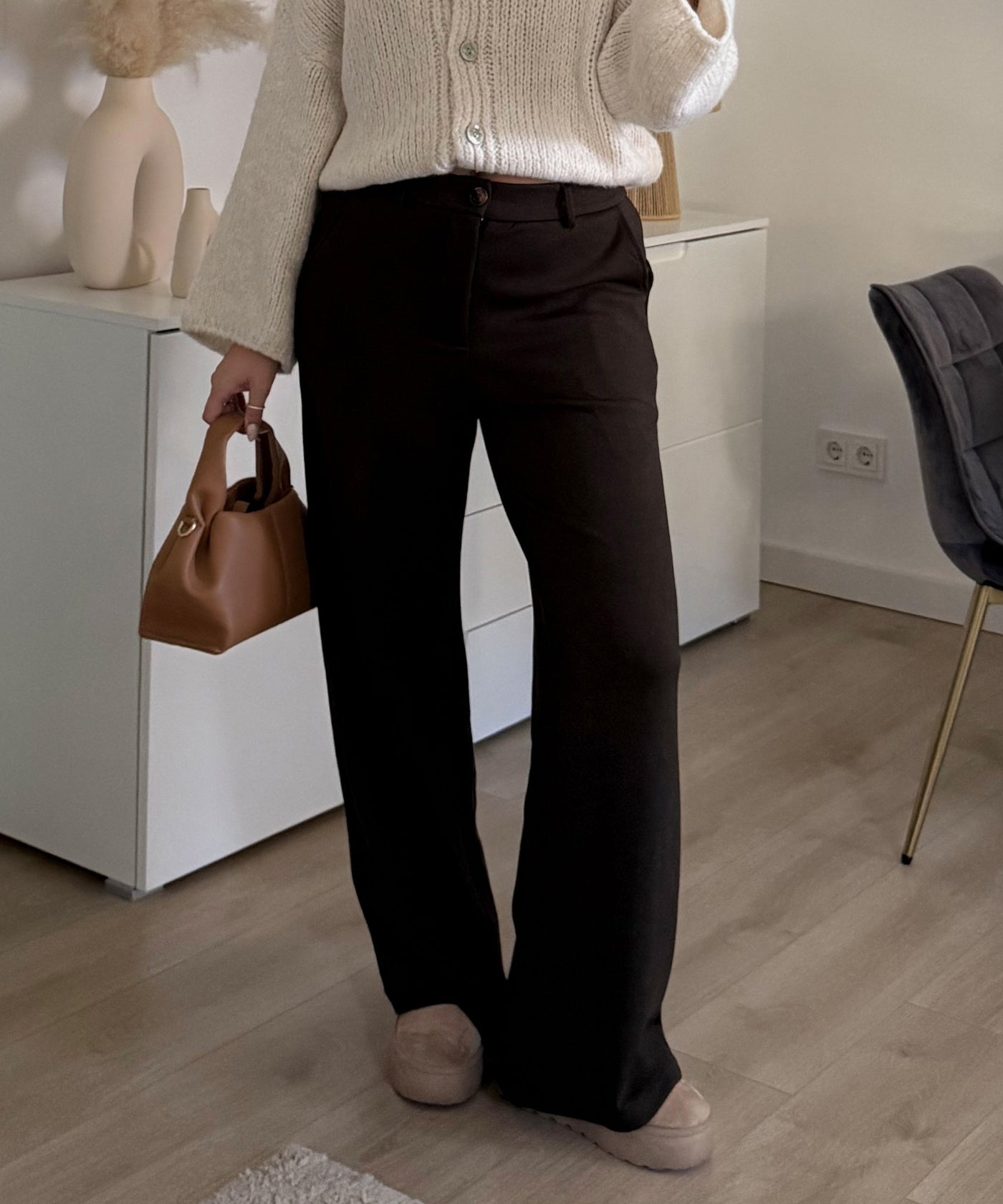 Wide Leg Stretch Jeans Zasu Dunkelbraun Ladypolitan ♡