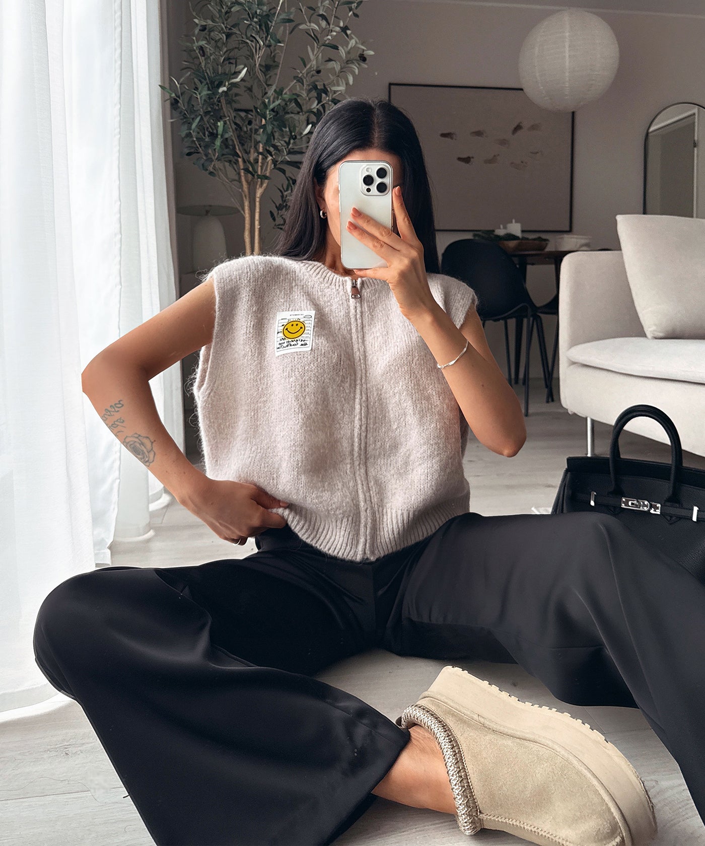 Zip Weste Smiley Naia Beige Ladypolitan ♡