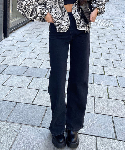 Stretch Straight Leg Jeans Galia Schwarz Ladypolitan ♡