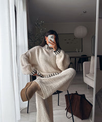 Pullover Salma Beige Schwarz
