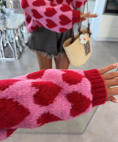 Pullover Mona Herzen Rot Ladypolitan ♡