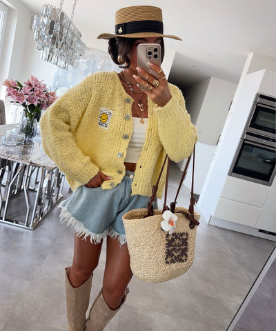 Boucle Cardigan Lalya Gelb Ladypolitan ♡