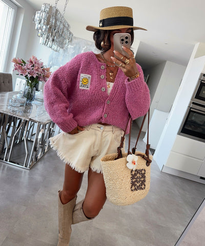 Boucle Cardigan Lalya Pink Ladypolitan ♡