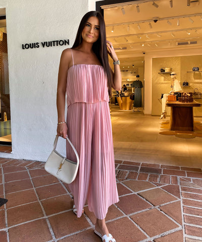 Eleganter Plissee Einteiler Rosa Ladypolitan - Fashion Onlineshop für Damen