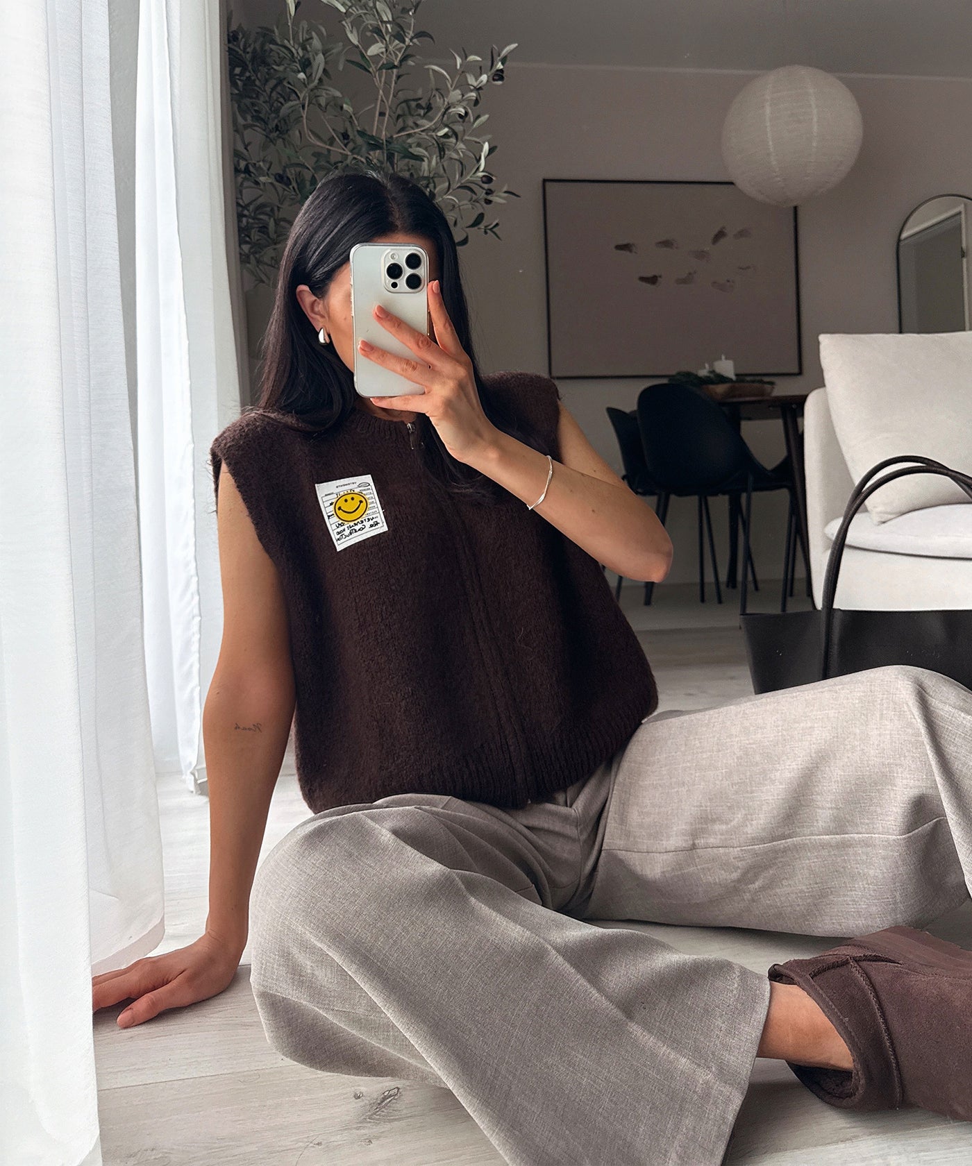 Zip Weste Smiley Naia Braun Ladypolitan ♡