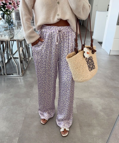 Satin Hose Leo Print Lila Ladypolitan ♡