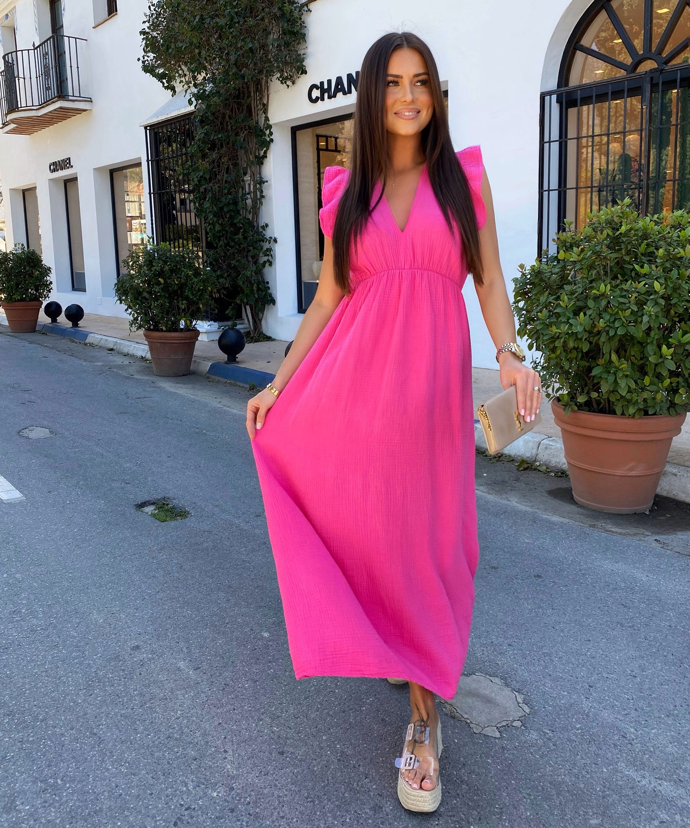 Musselin Kleid Geli Pink Ladypolitan ♡