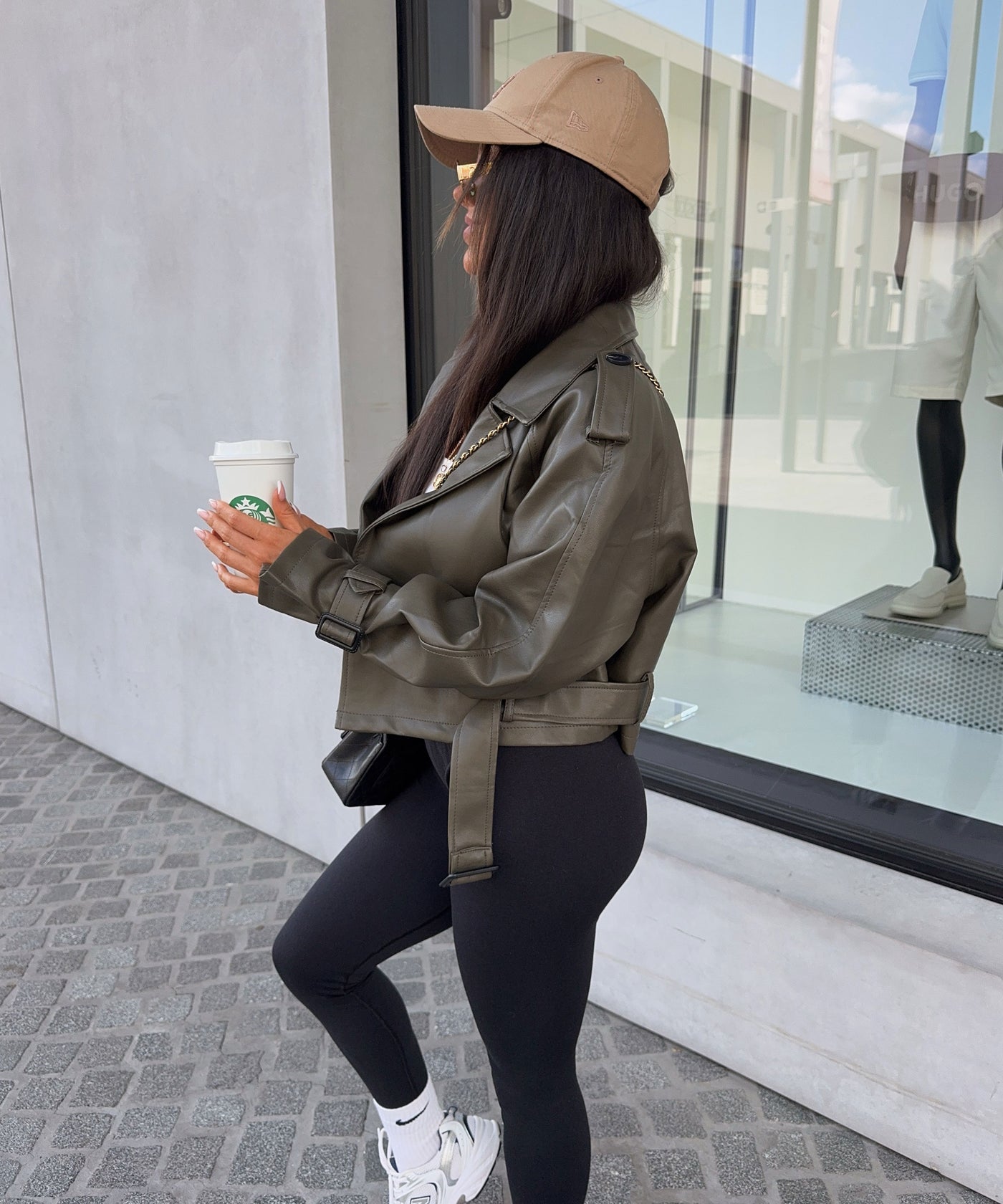 Lederjacke Farina Khaki Ladypolitan ♡
