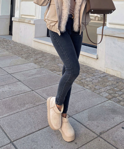 Gefütterte Plateau Boots Nina Beige  Ladypolitan ♡   