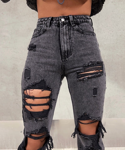 Mum Jeans Allyson Grau  Ladypolitan - Fashion Onlineshop für Damen   