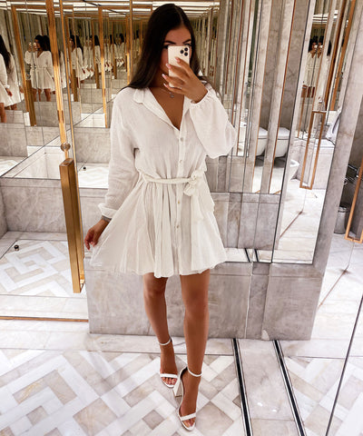 Musselin Kleid Daisy Weiß  Ladypolitan - Fashion Onlineshop für Damen   