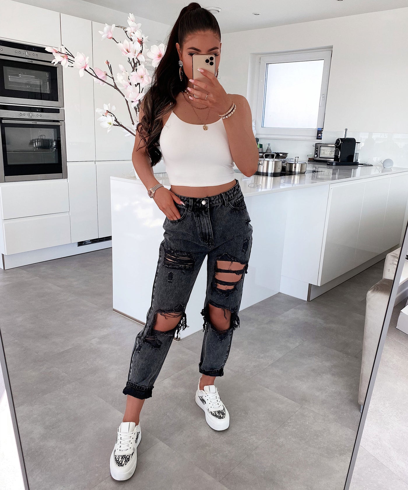 Mum Jeans Allyson Grau  Ladypolitan - Fashion Onlineshop für Damen   