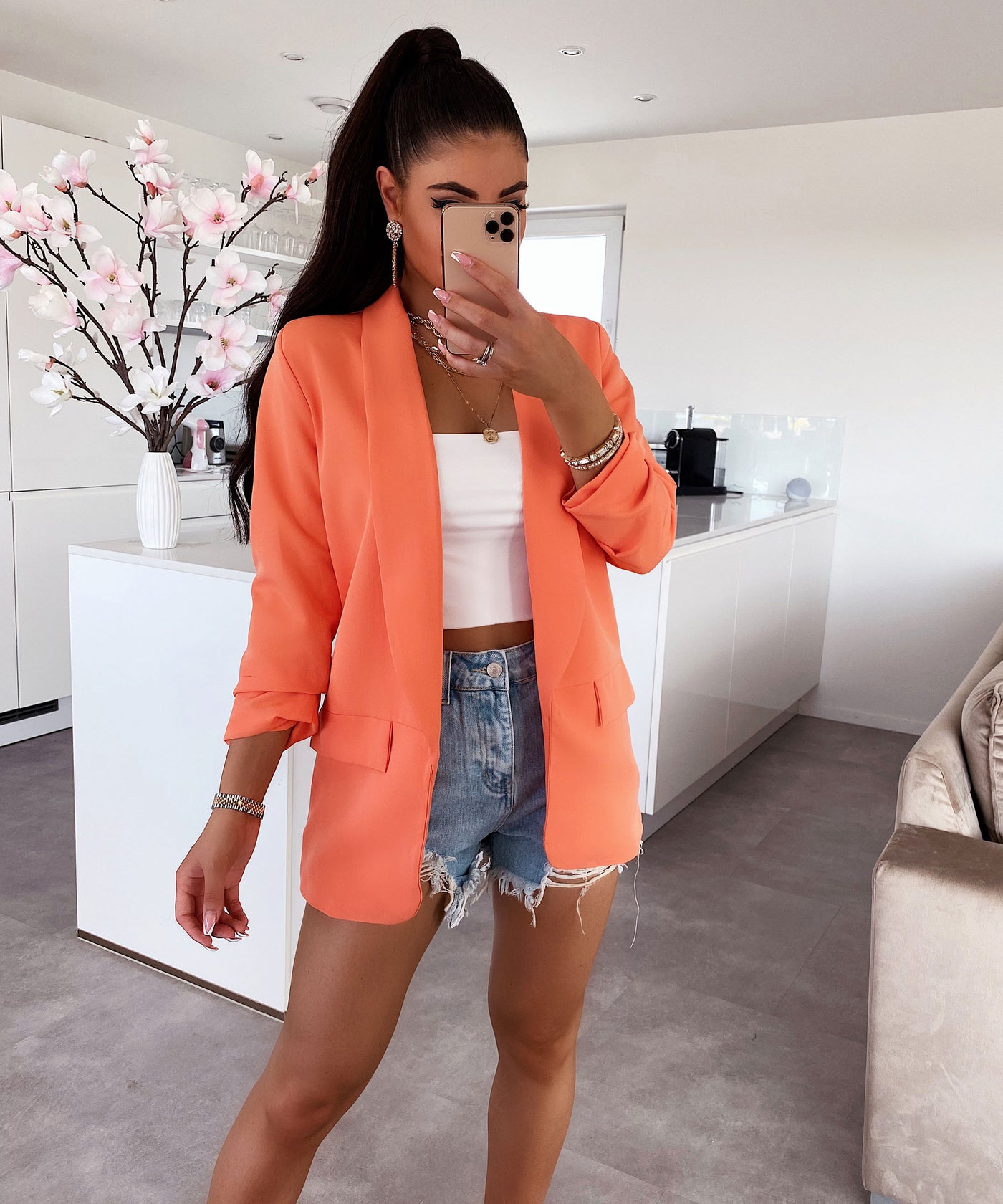 Blazer Mykonos Orange  Ladypolitan - Fashion Onlineshop für Damen   
