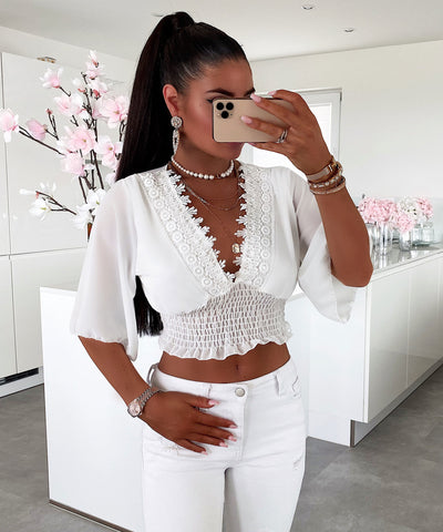 Bluse Nia Weiß  Ladypolitan - Fashion Onlineshop für Damen   