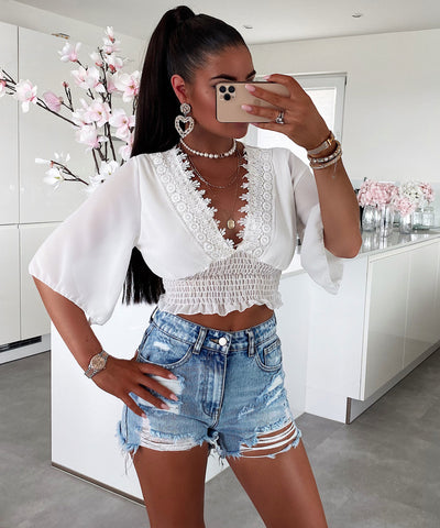 Bluse Nia Weiß  Ladypolitan - Fashion Onlineshop für Damen   