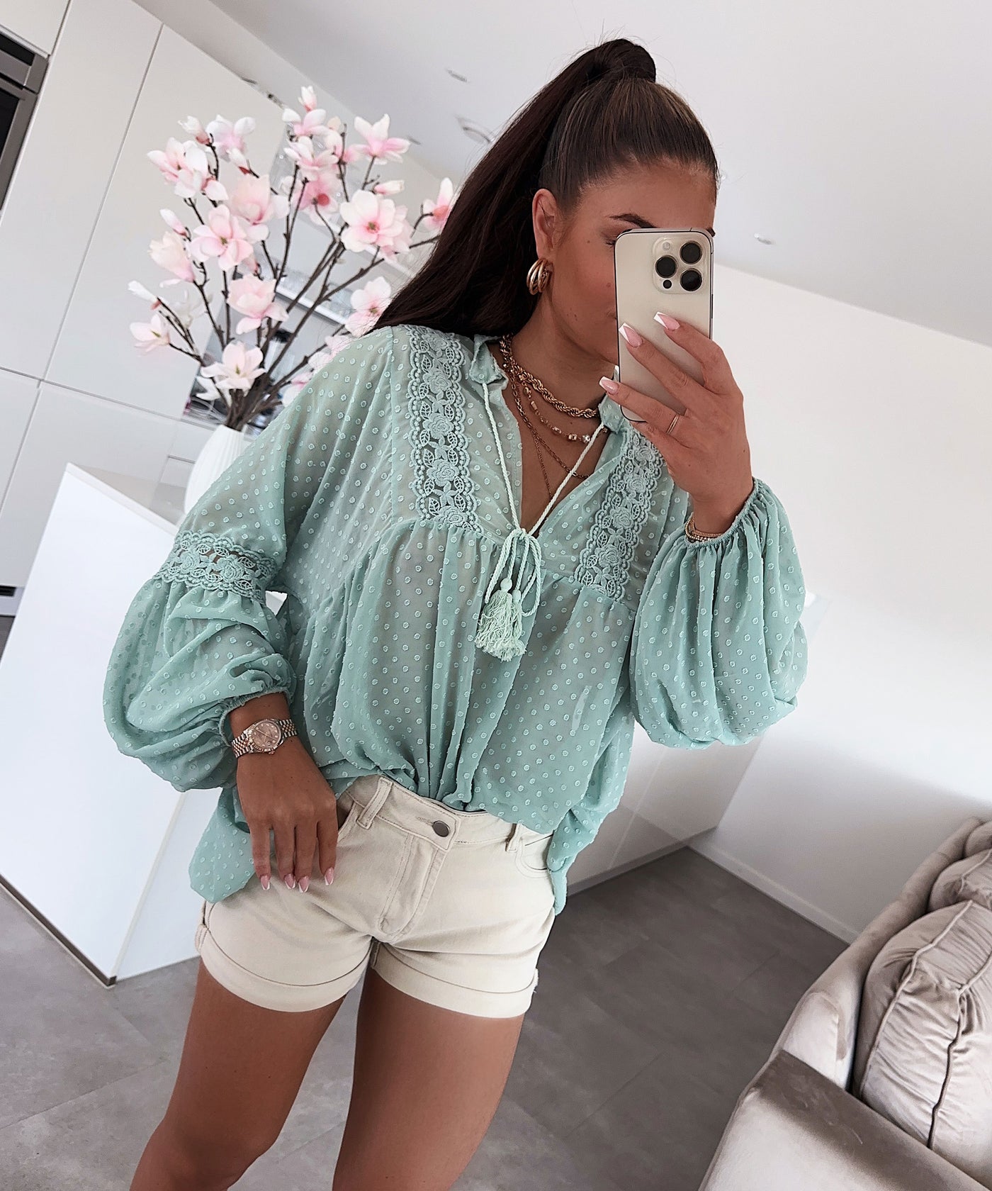 Bluse Paula Mint  Ladypolitan ♡   